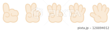 手描きの手のイラストセット05 128894012