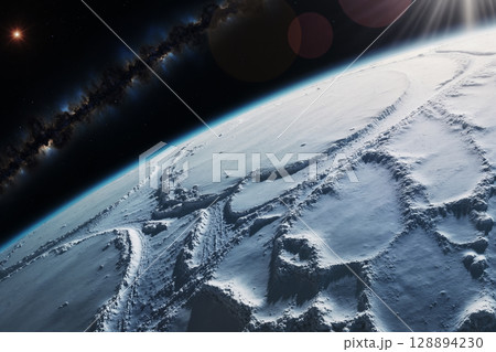 スノーボールアースのイメージ AI生成画像 スノーボールアースのイメージ AI生成画像 128894230