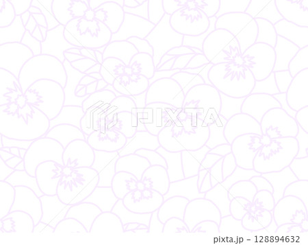 パンジーのステンドグラスのシームレスパターン　D-2 128894632