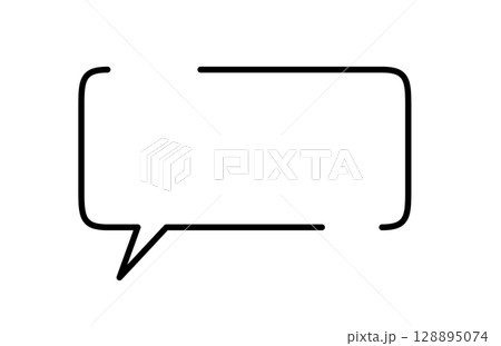 手書き風のシンプルで可愛い吹き出し 手書き風のシンプルで可愛い吹き出し 128895074