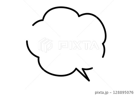 手書き風のシンプルで可愛い吹き出し 手書き風のシンプルで可愛い吹き出し 128895076