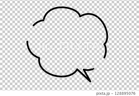 手書き風のシンプルで可愛い吹き出し 手書き風のシンプルで可愛い吹き出し 128895076