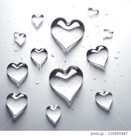 ハート形の水滴 128895987