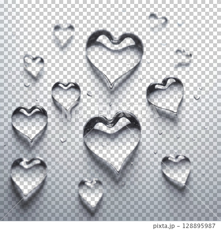 ハート形の水滴 128895987