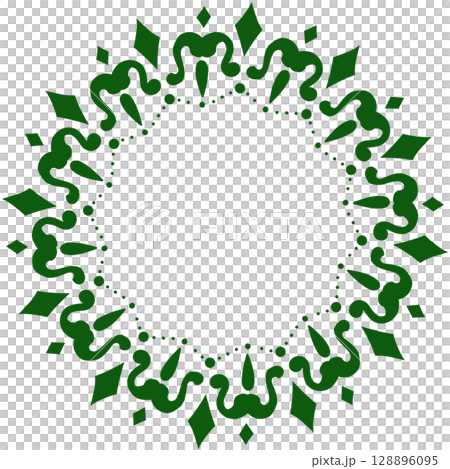 Green lace with diamond-shaped decoration Green lace with diamond-shaped decoration 128896095