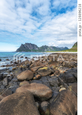 Uttakleiv beach view Uttakleiv beach view 128896218