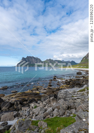 Uttakleiv beach view Uttakleiv beach view 128896220