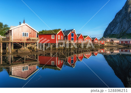 Iconic Red Rorbu Cabins 128896251