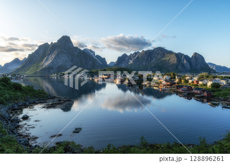 Lofoten Islands Reine Fishing Village Lofoten Islands Reine Fishing Village 128896261