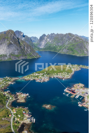 View of Reine from Reinebringen 128896304