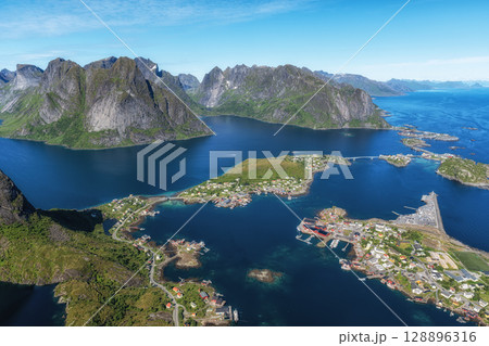 View of Reine from Reinebringen View of Reine from Reinebringen 128896316