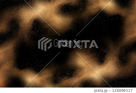 Isolated design element, glitter tinsel, gold fog on black design 128896517