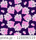 ピンクのかわいいタツタナデシコのシームレスパターン 128896519