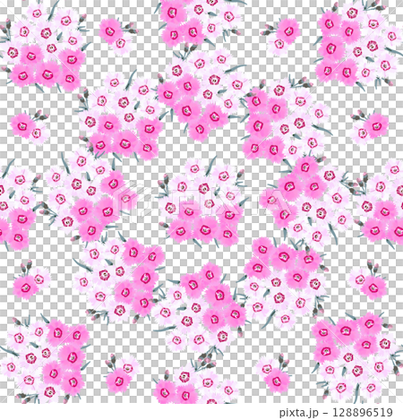 Pink cute tatsuta tanadeshiko seamless pattern 128896519