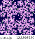 繊細でかわいいカワラナデシコのシームレスパターン 128896520