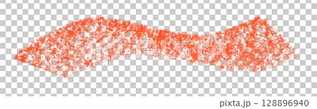 Red crayon brush stroke isolated on transparent background 128896940