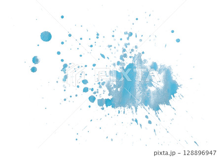 Light blue splash watercolor brush isolated on transparent background Light blue splash watercolor brush isolated on transparent background 128896947