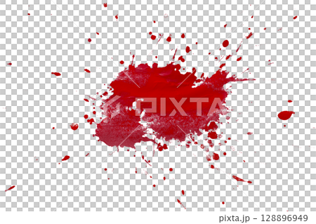 Red splash watercolor brush isolated on transparent background Red splash watercolor brush isolated on transparent background 128896949