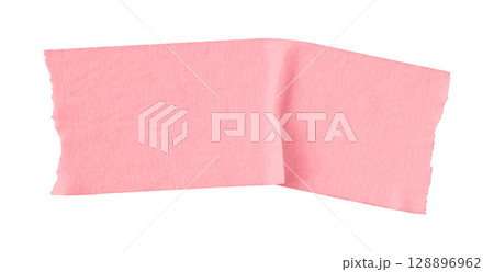 pink crumpled torn tape isolated on transparent background 128896962