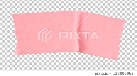 pink crumpled torn tape isolated on transparent background 128896962
