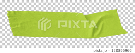 green crumpled torn tape isolated on transparent background 128896966