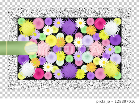 Colorful chrysanthemums floating on the water 128897016