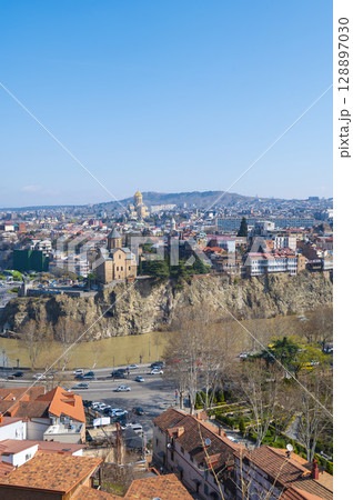 Bright Panoramic View of Tbilisi, Georgia Cityscape Bright Panoramic View of Tbilisi, Georgia Cityscape 128897030