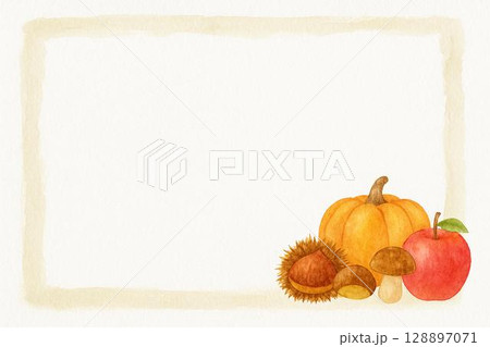 フレーム素材　秋の味覚 128897071