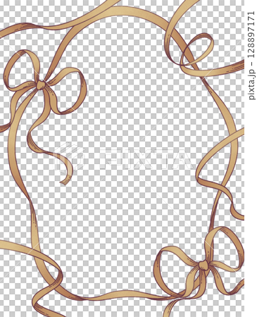 棕色框架與散落的絲帶 128897171