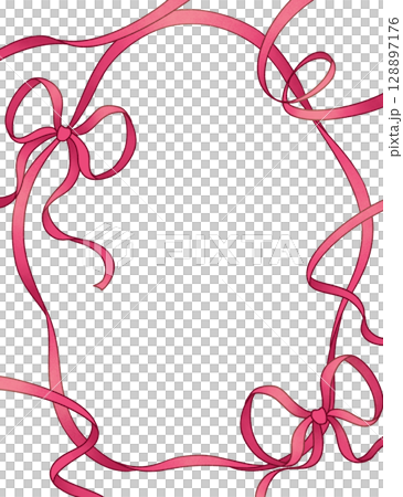 緞帶框，深粉紅色 128897176