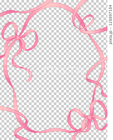 粉紅色框架與散落的絲帶 128897184