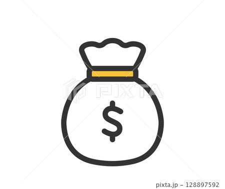 円お金袋ベクターイラスト　マネー・商業・会計向けアイコン 128897592