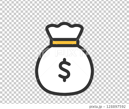 円お金袋ベクターイラスト　マネー・商業・会計向けアイコン 128897592