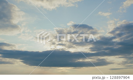 The Beautiful Cloudy Sunset Sky A stunning representation of Natures exquisite Canvas 128897904