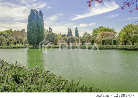 Ancient Pool in Villa Adriana (Hadrian's Villa), Tivoli, Italy Ancient Pool in Villa Adriana (Hadrian's Villa), Tivoli, Italy 128899477