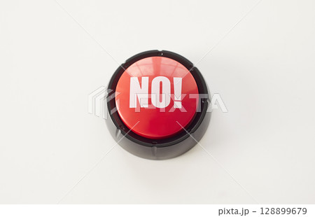 Red NO Button Isolated on White Background Red NO Button Isolated on White Background 128899679