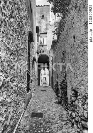 Ancient street in old town of a southern Italy village Ancient street in old town of a southern Italy village 128899923