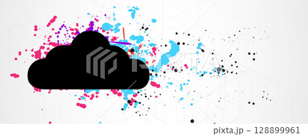 Cloud concept circuit technology background and network security Cloud concept circuit technology background and network security 128899961