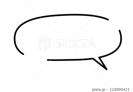 手書き風のシンプルで可愛い吹き出し 128900421