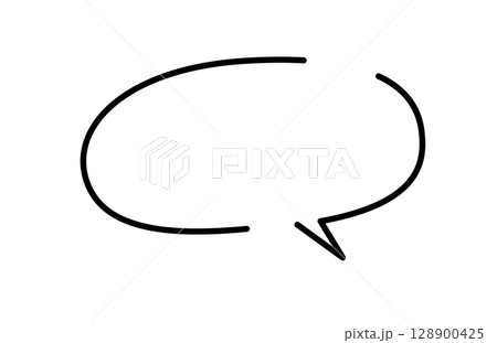 手書き風のシンプルで可愛い吹き出し 128900425