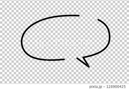 手書き風のシンプルで可愛い吹き出し 128900425