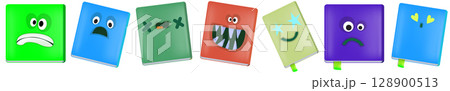 vector funny cartoon smiling books character set isolated on white background. Funky BOOKs collection face with different expressions smiling, sad, angry, funny face. School funky character set vector funny cartoon smiling books character set isolated on white background. Funky BOOKs collection face with different expressions smiling, sad, angry, funny face. School funky character set 128900513