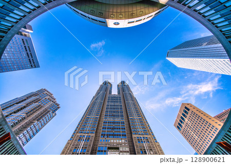 日本の東京都市景観 東京都庁などを望む…新時代へ 日本の東京都市景観 東京都庁などを望む…新時代へ 128900621