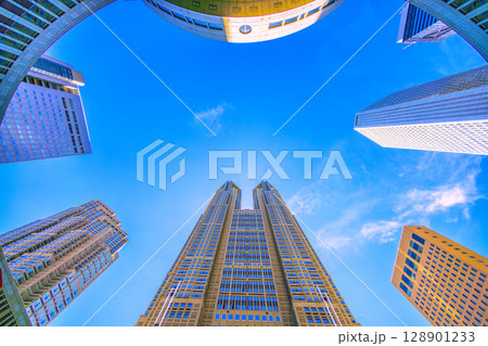 日本の東京都市景観 東京都庁などを望む…新時代へ 128901233
