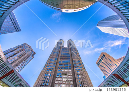日本の東京都市景観 東京都庁などを望む…新時代へ 128901356