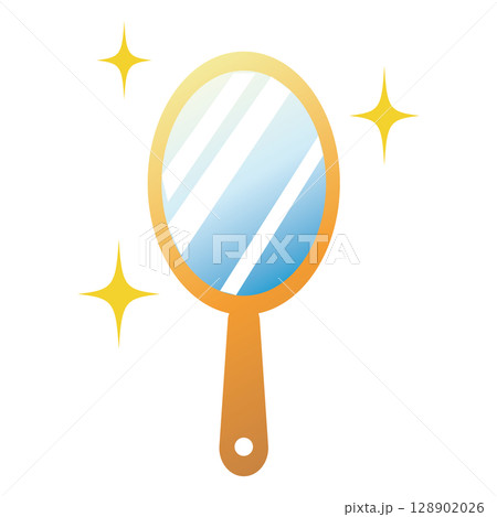 キラキラ輝く手鏡 128902026