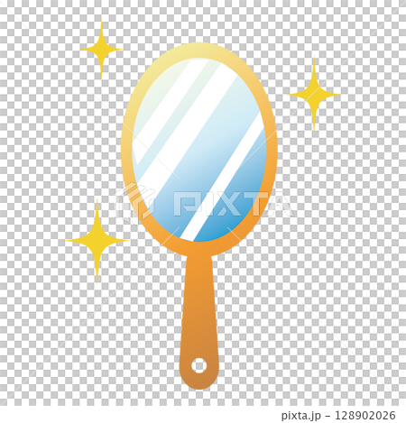 キラキラ輝く手鏡 128902026