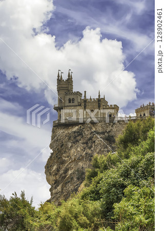 Swallow's nest, scenic castle over the Black Sea, Yalta, Crimea Swallow's nest, scenic castle over the Black Sea, Yalta, Crimea 128902461