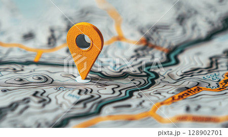 pin location icon for navigation or map, Generative Ai pin location icon for navigation or map, Generative Ai 128902701