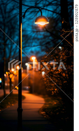 a wrought iron lantern is illuminated in the dark.ai generative 128902879